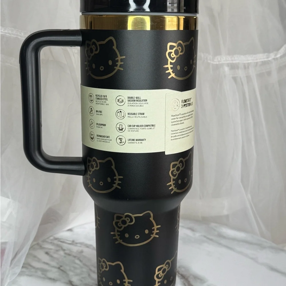 Stanley Black and Gold Hello Kitty Tumbler - Picture 4 of 6